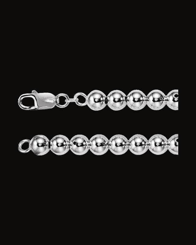 Hollow Bead Chain — Silver-Plated on Sterling Silver