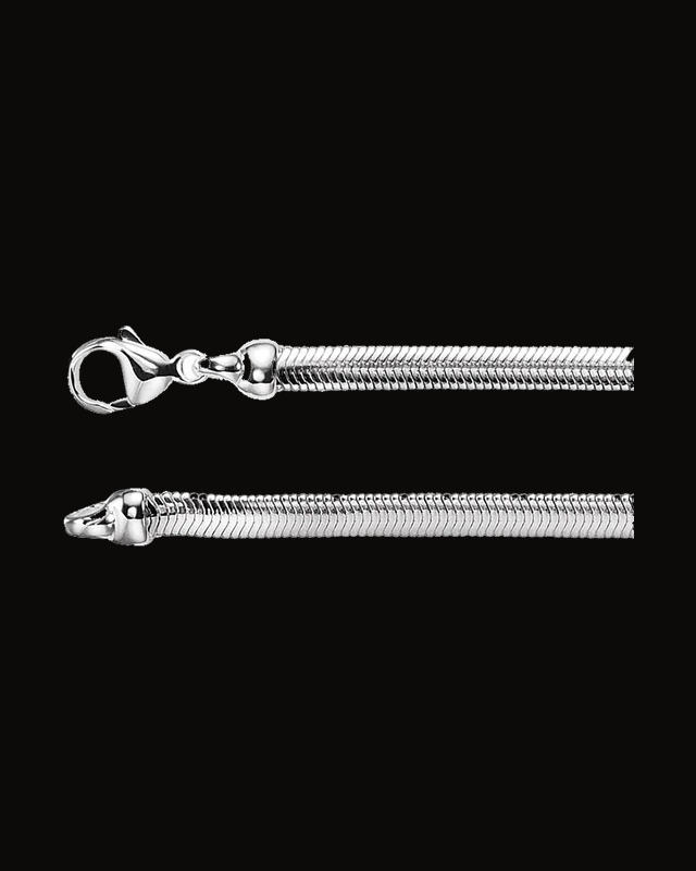 4.25 mm Oval Snake Chain — Silver-Plated on Sterling Silver