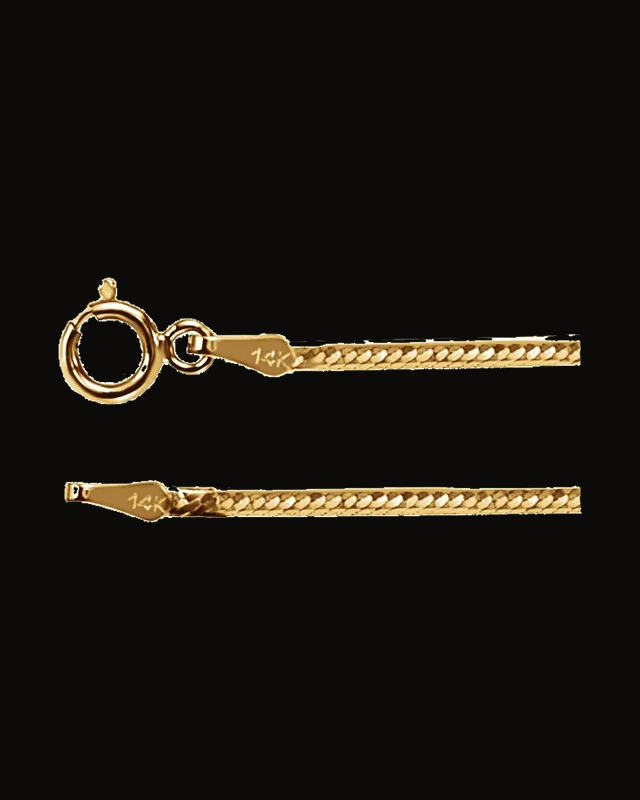 1.5 mm Flexible Herringbone Chain — 14K Yellow Gold