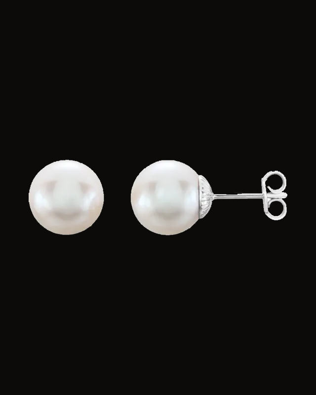 Freshwater Cultured Pearl Earrings With Backs — Sterling Silver