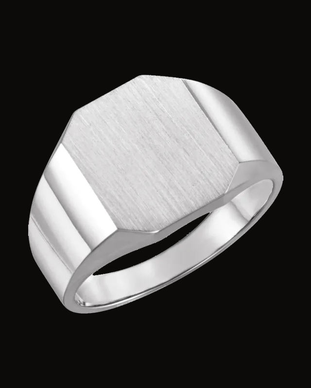 Octagon Signet Ring — Sterling Silver