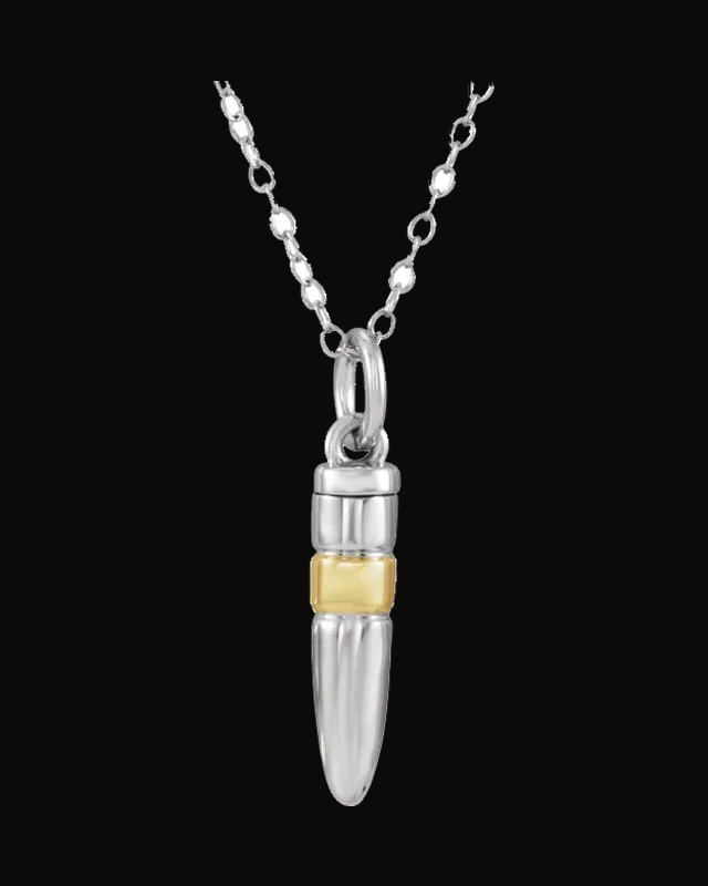 Bullet Ash Holder Necklace — 14K Yellow Gold-Plated on Sterling Silver