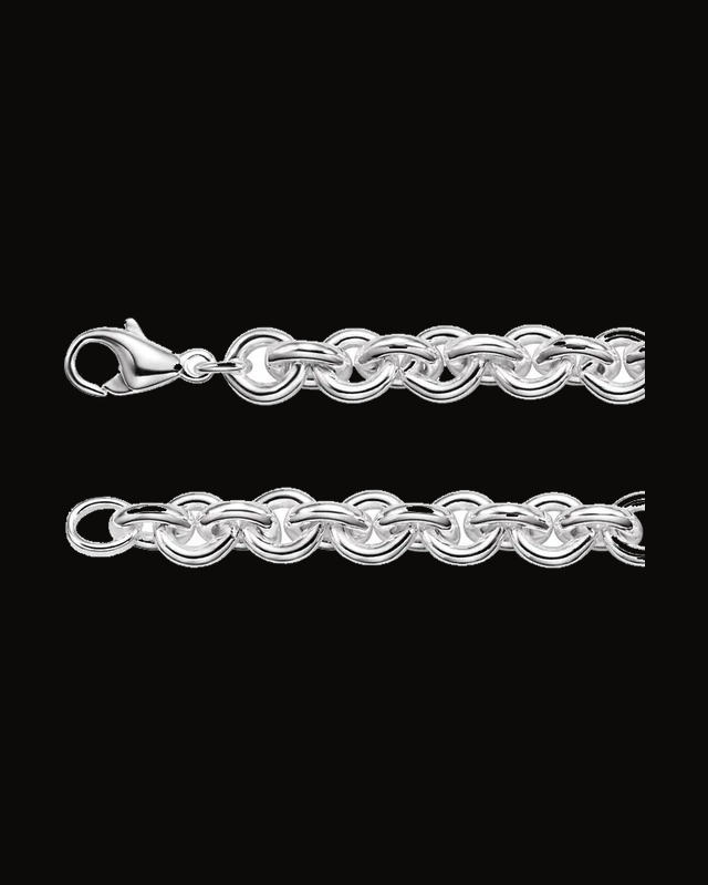9 mm Round Cable Chain — Silver-Plated on Sterling Silver