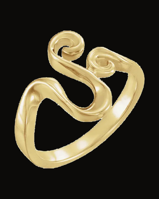 Freeform Ring Remount — 14K Yellow Gold · 14 mm