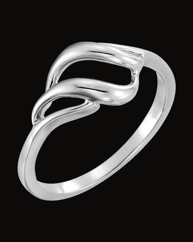 Freeform Ring Remount — Rhodium-Plated on 14K White Gold · 9 mm