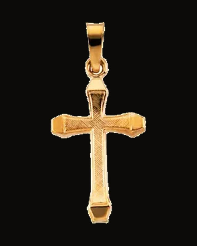 Hollow Cross Pendant — 14K Yellow Gold