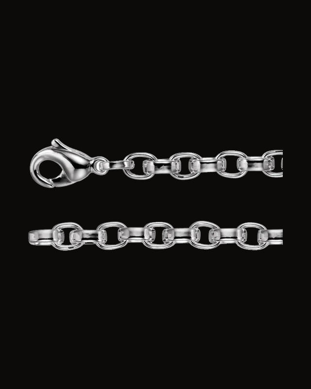 6.75 mm Flat Cable Chain — Silver-Plated on Sterling Silver