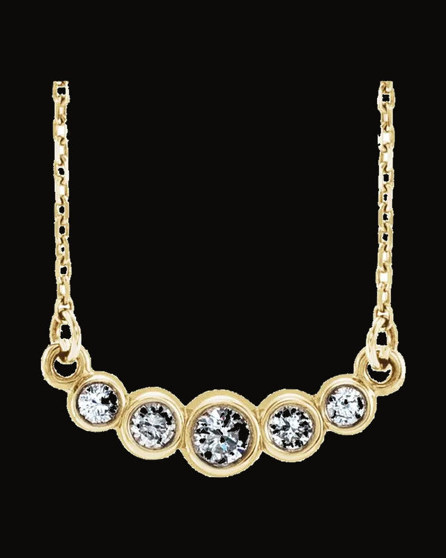 Graduated 1/6 CTW Natural Diamond Necklace — 14K Yellow Gold