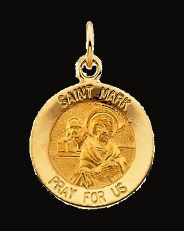 St. Mark Medal Necklace or Pendant — 14K Yellow Gold