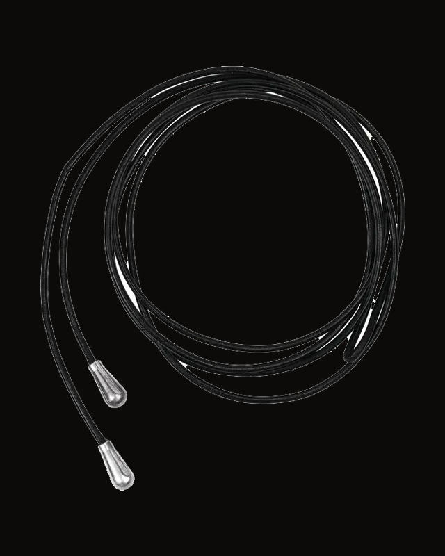Kera® 1.5 mm Black Leather Lariat Cord — Silver-Plated on Sterling Silver