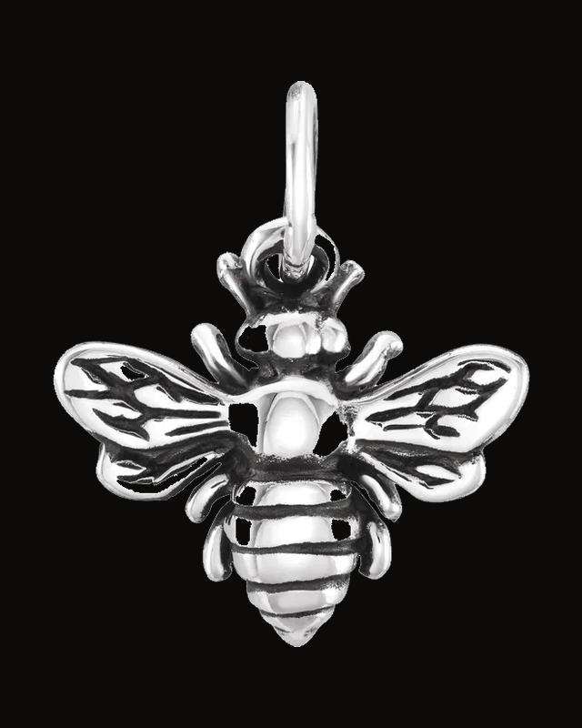 Honey Bee Charm/Pendant — Sterling Silver