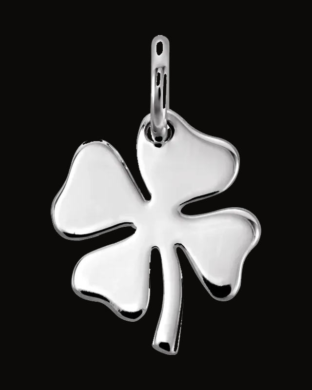 Four-Leaf Clover Charm/Pendant — Sterling Silver