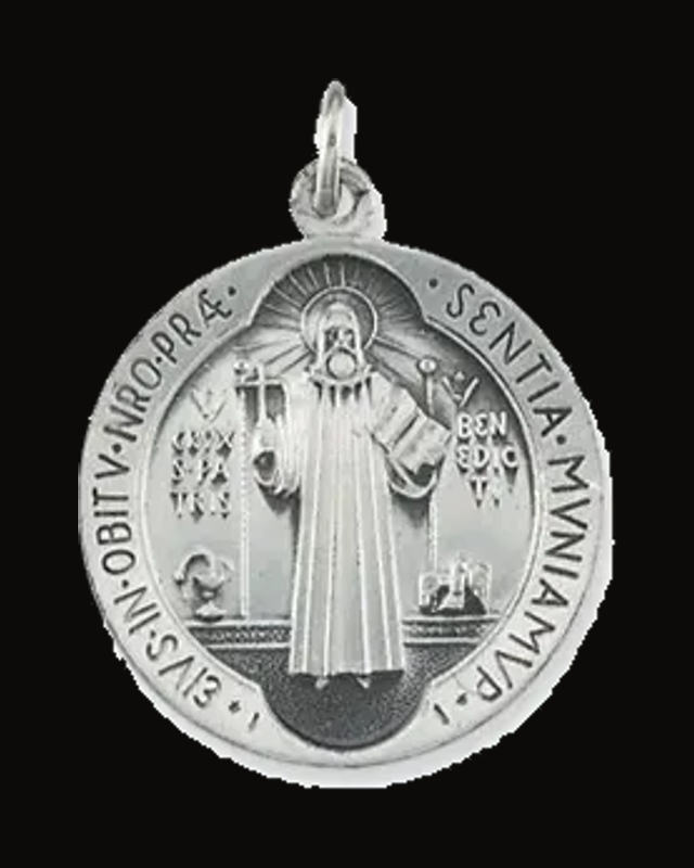 St. Benedict Medal Necklace or Pendant — Sterling Silver