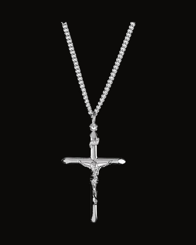 Crucifix Necklace With Box — Sterling Silver