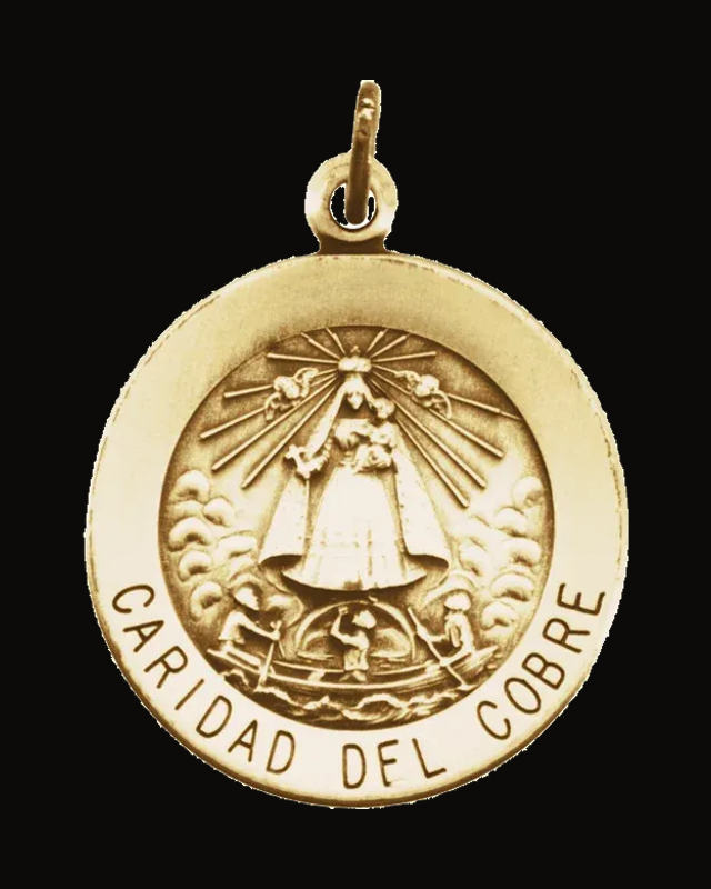 Caridad del Cobre Medal Necklace or Pendant — 14K Yellow Gold