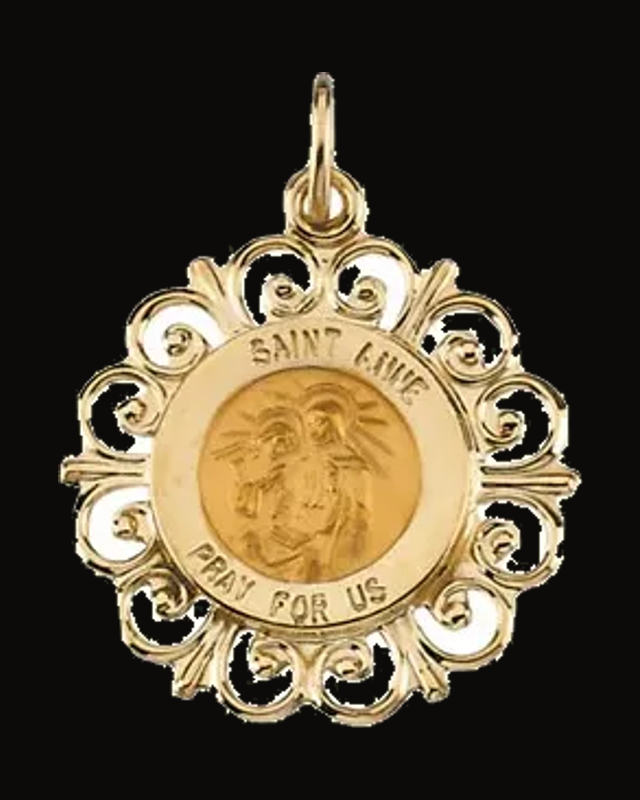 St. Anne de Beau Pre Medal — 14K Yellow Gold