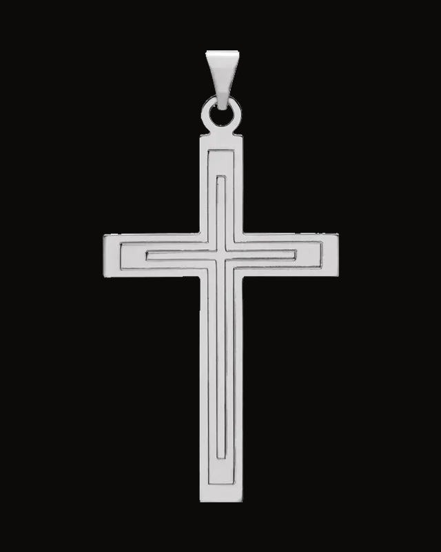 Grooved Cross Pendant