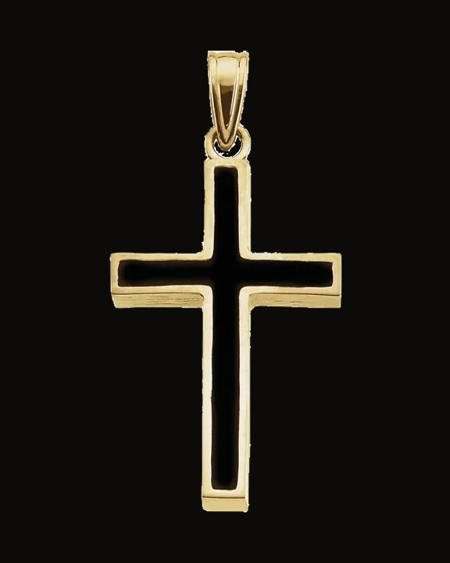 Black Epoxy Cross Pendant