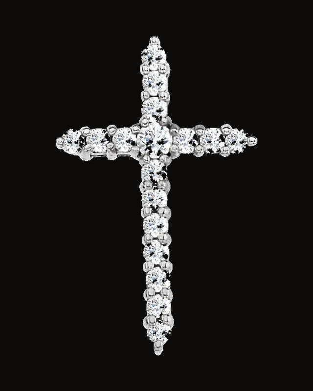 Lab Grown Diamond Cross Pendant — 14K Yellow / White Gold · 1/3 CTW