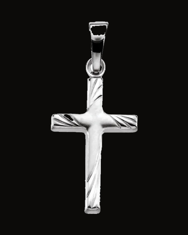 Cross Pendant — 14K White / Yellow Gold