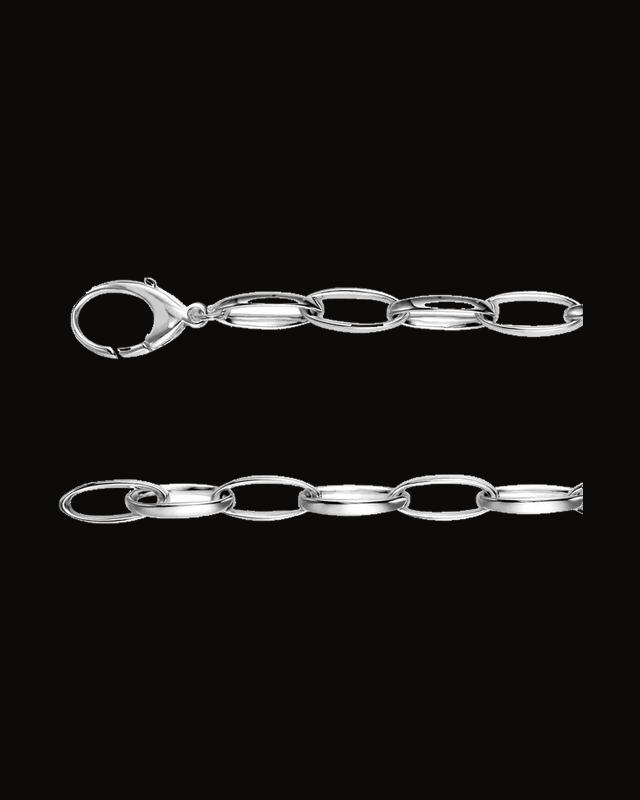 7.25 mm Oval Cable Chain — Silver-Plated on Sterling Silver