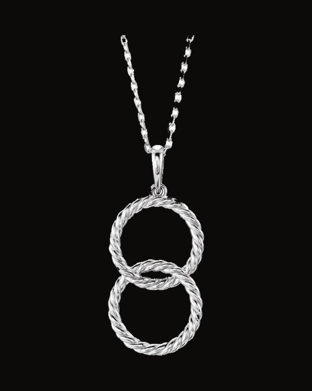 Interlocking Circle Rope Necklace — Sterling Silver