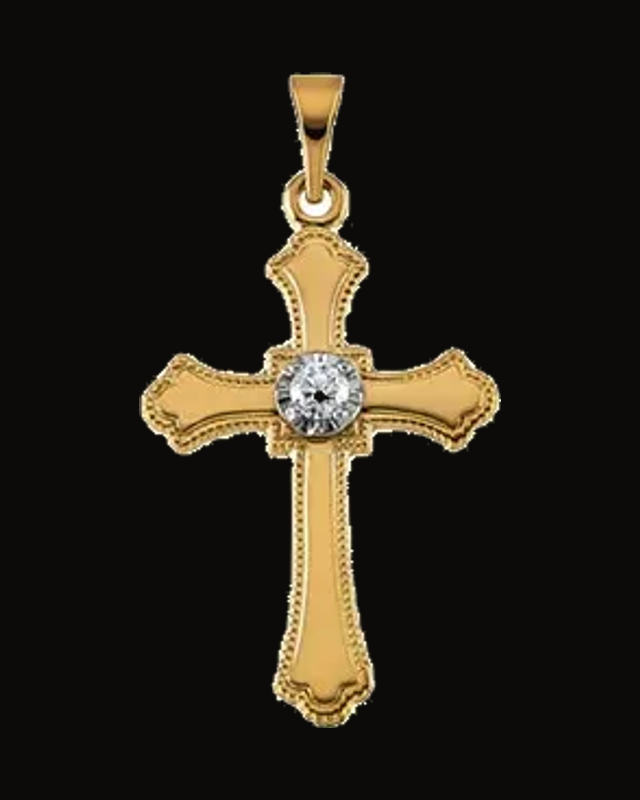 Cross Necklace or Pendant — 14K Yellow Gold