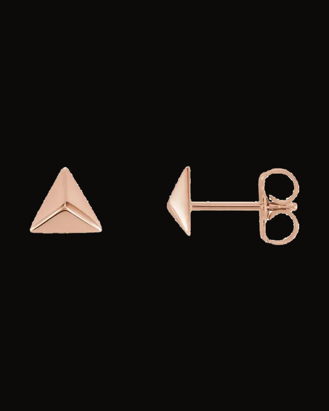 Pyramid Earrings — 14K Rose Gold / Platinum
