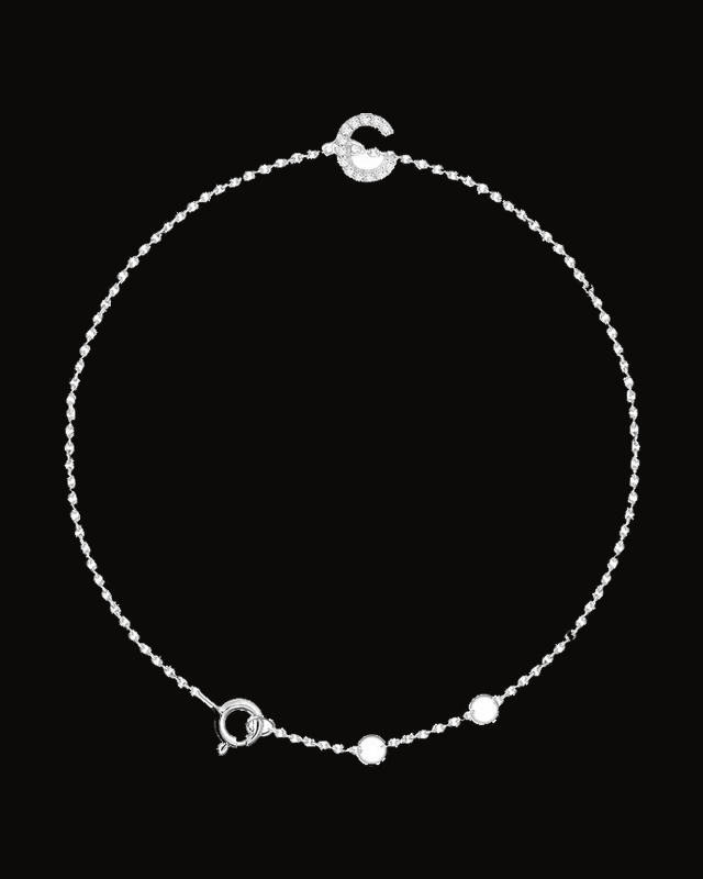 Initial Bracelet — 14K White / Yellow Gold