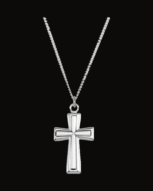 Cross Necklace — Rhodium-Plated on Sterling Silver