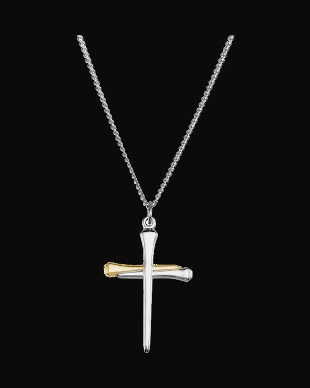 Nail Cross Necklace — 14K Yellow Gold-Plated