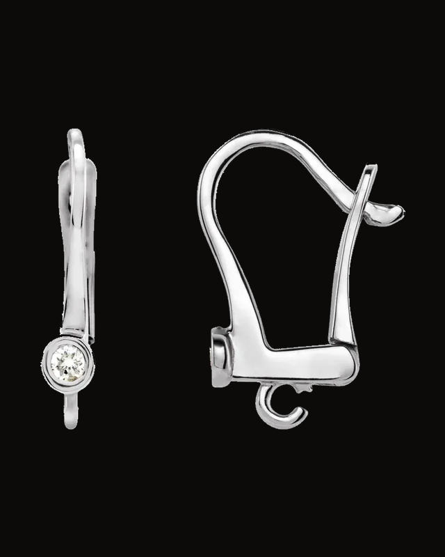 0.03 CTW Natural Diamond Lever Back Earring Top — 14K Yellow / White Gold