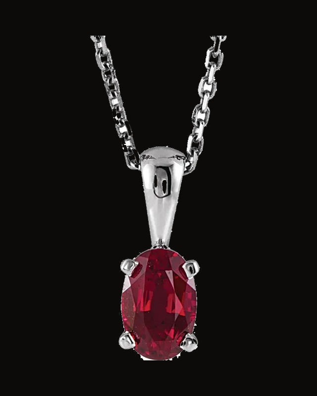Oval 4-Prong Solitaire Necklace or Pendant