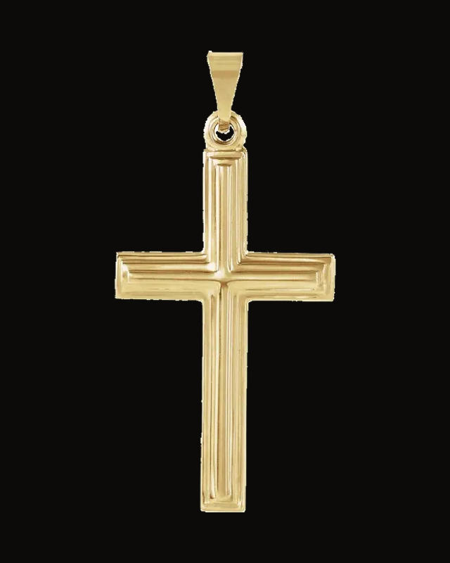 Cross Pendant — 14K Yellow / White Gold