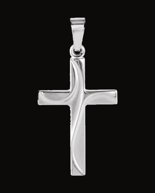 Cross Pendant — 14K Yellow / White Gold