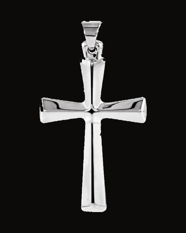 Hollow Cross Pendant — Sterling Silver