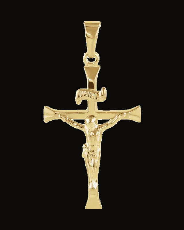 Crucifix Pendant — 14K Yellow Gold