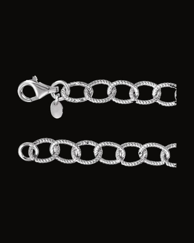 8 mm Knurled Cable Chain — Silver-Plated on Sterling Silver