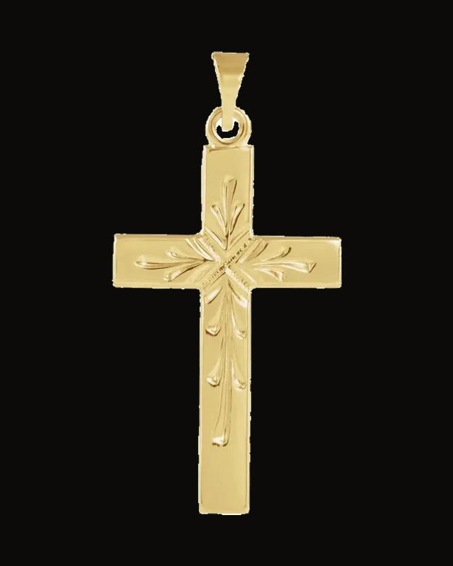Cross Pendant — 14K Yellow / White Gold