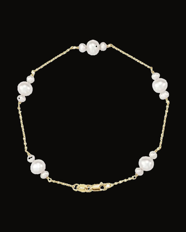 Pearl Necklace or Bracelet — 14K Yellow Gold · Cultured Freshwater Pearl