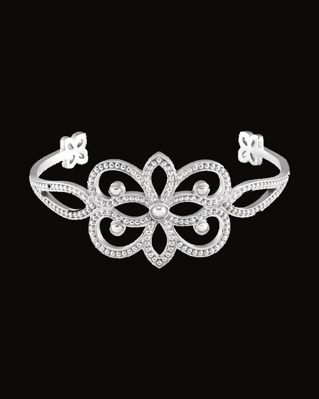 Granulated Cuff Bracelet — Sterling Silver