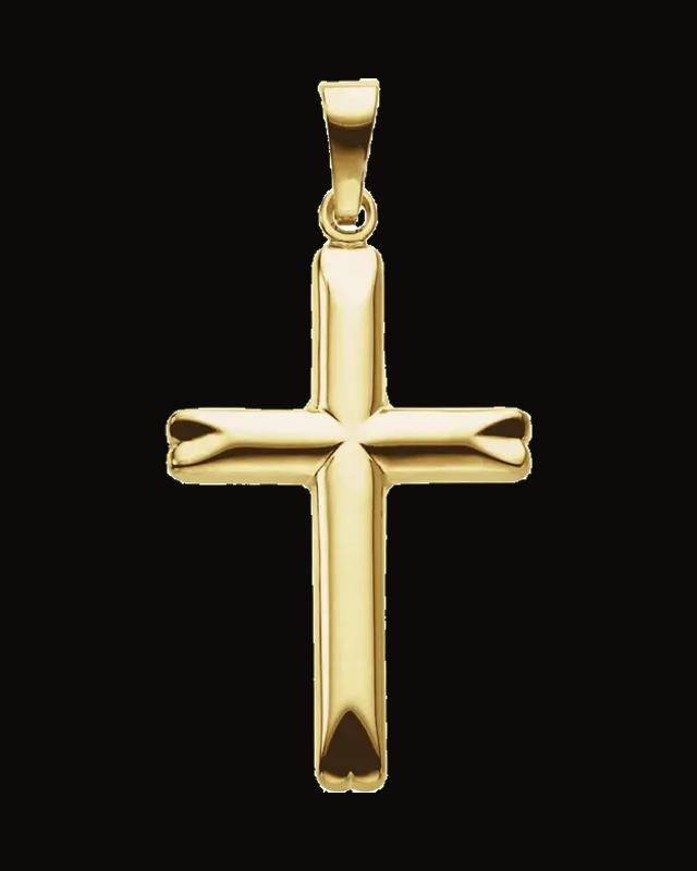 Hollow Cross Pendant — 14K Yellow Gold