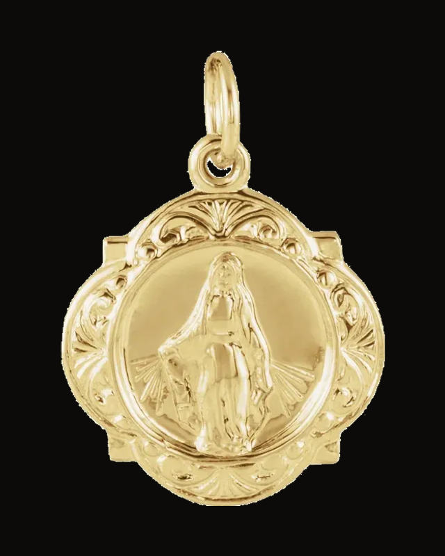 Miraculous Medal — 14K Yellow Gold