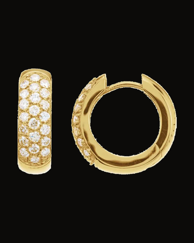 7/8 CTW Lab-Grown Diamond Hoop Earrings — 14K Yellow Gold-Plated · 1.7 mm