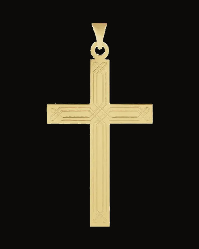 Geometric Cross Pendant — 14K Yellow Gold