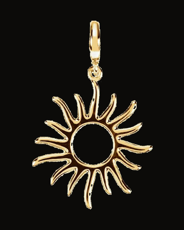 Sun Charm/Pendant — 14K Yellow Gold