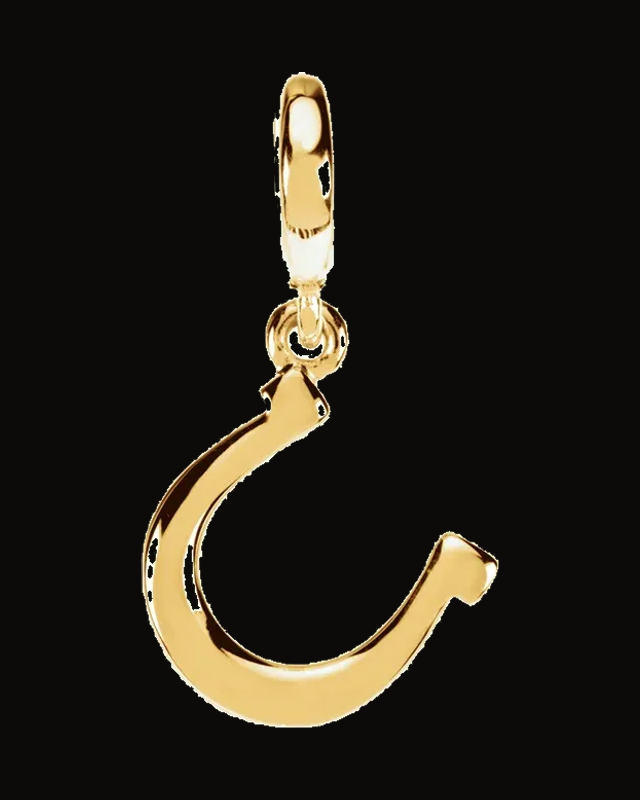 Tiny Horseshoe Charm/Pendant — 14K Yellow Gold