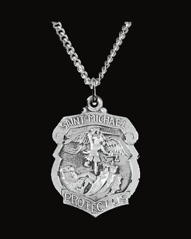 St. Michael Medal Necklace or Pendant — Sterling Silver