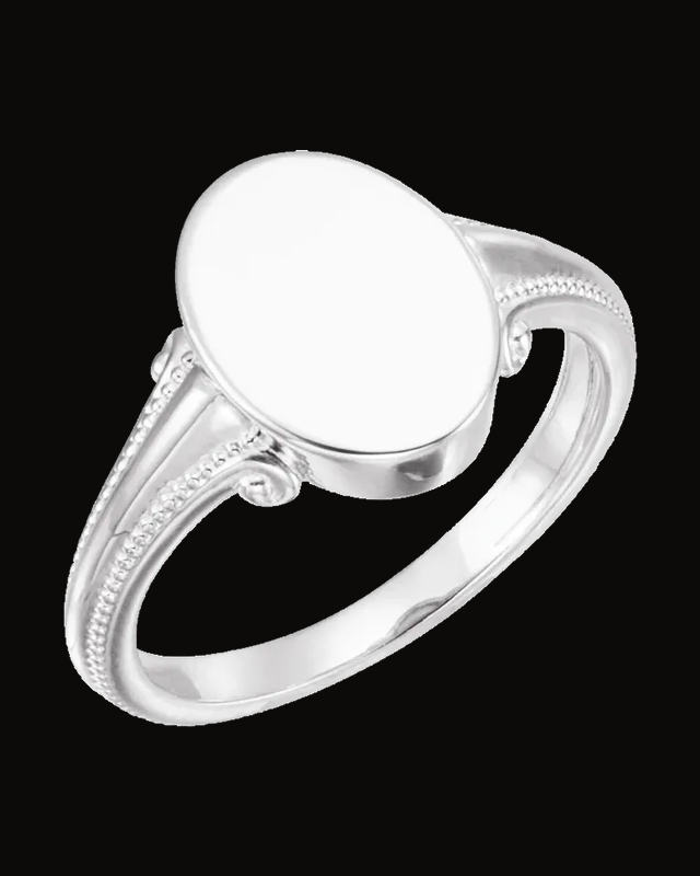 Oval Signet Ring — Sterling Silver · 2.25 mm
