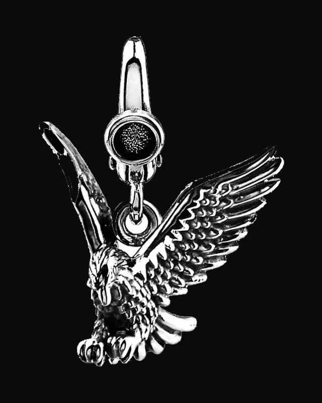 American Eagle Charm/Pendant — Enameled on Sterling Silver